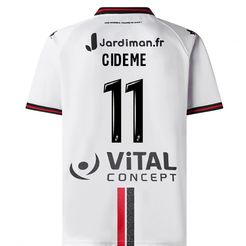 Danxen Bambino Maglia Evan Cideme #11 Bianco Rosso Kit Gara Away 2025/26 Maglietta