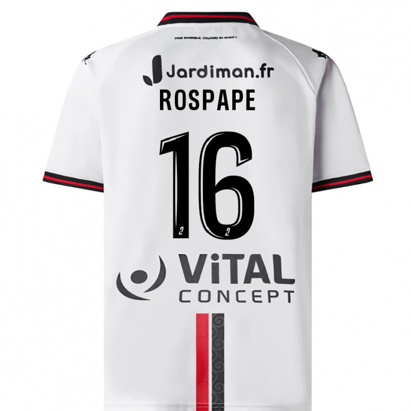 Danxen Bambino Maglia Milo Rospape #16 Bianco Rosso Kit Gara Away 2025/26 Maglietta