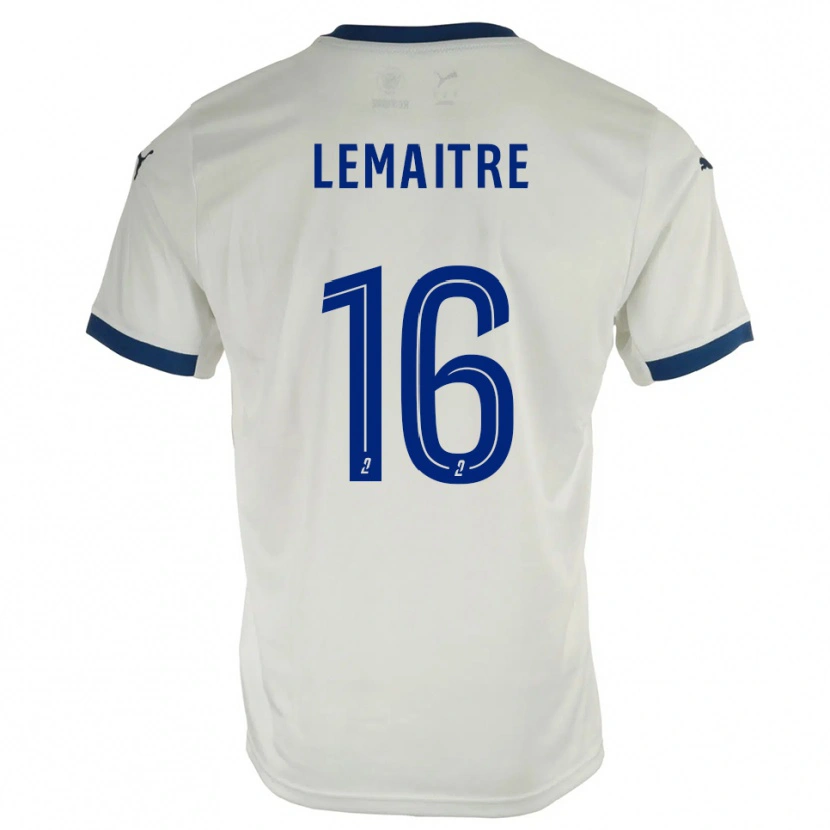 Danxen Bambino Maglia Nicolas Lemaître #16 Bianco Blu Kit Gara Away 2025/26 Maglietta