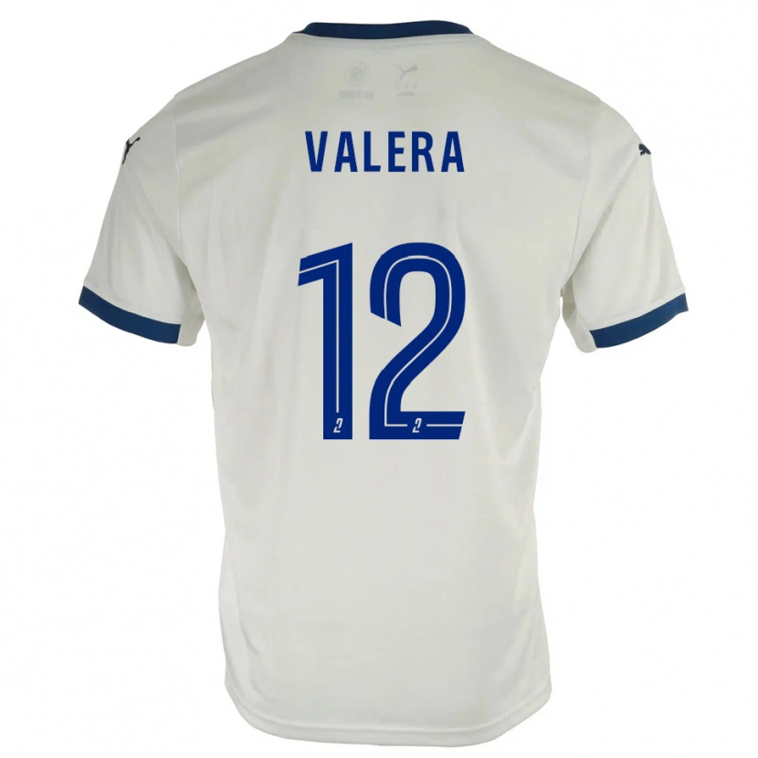 Danxen Bambino Maglia Louis Valera #12 Bianco Blu Kit Gara Away 2025/26 Maglietta