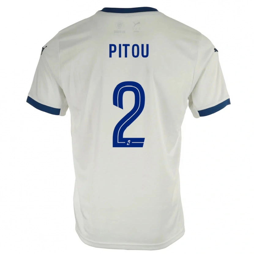 Danxen Bambino Maglia Ryan Pitou #2 Bianco Blu Kit Gara Away 2025/26 Maglietta