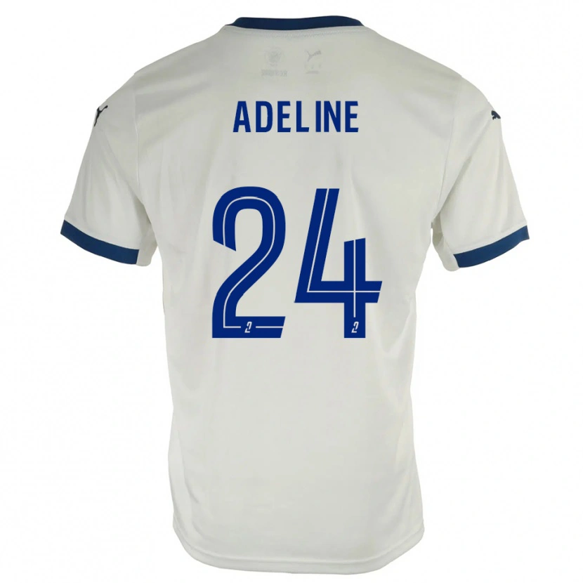 Danxen Bambino Maglia Martin Adeline #24 Bianco Blu Kit Gara Away 2025/26 Maglietta