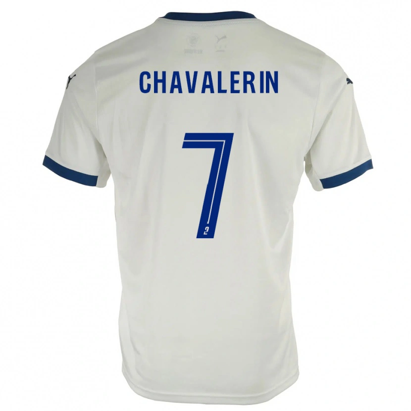 Danxen Bambino Maglia Xavier Chavalerin #7 Bianco Blu Kit Gara Away 2025/26 Maglietta
