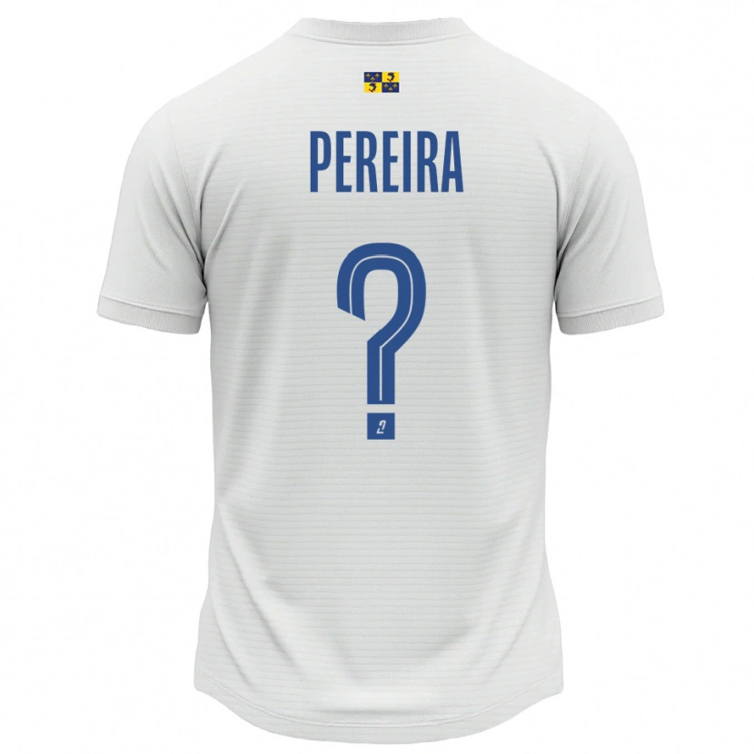 Danxen Bambino Maglia Taina Pereira #0 Bianco Blu Kit Gara Away 2025/26 Maglietta