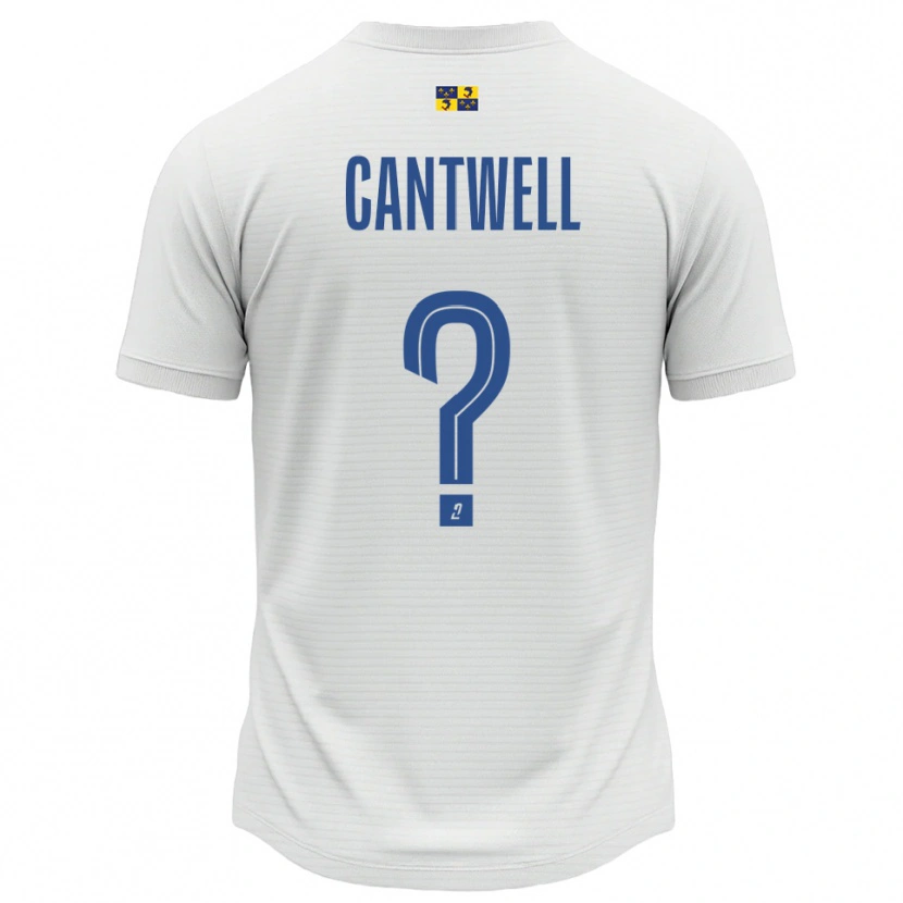 Danxen Bambino Maglia Anna Cantwell #0 Bianco Blu Kit Gara Away 2025/26 Maglietta