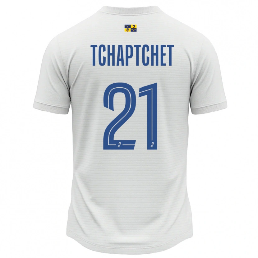 Danxen Bambino Maglia Allan Tchaptchet #21 Bianco Blu Kit Gara Away 2025/26 Maglietta
