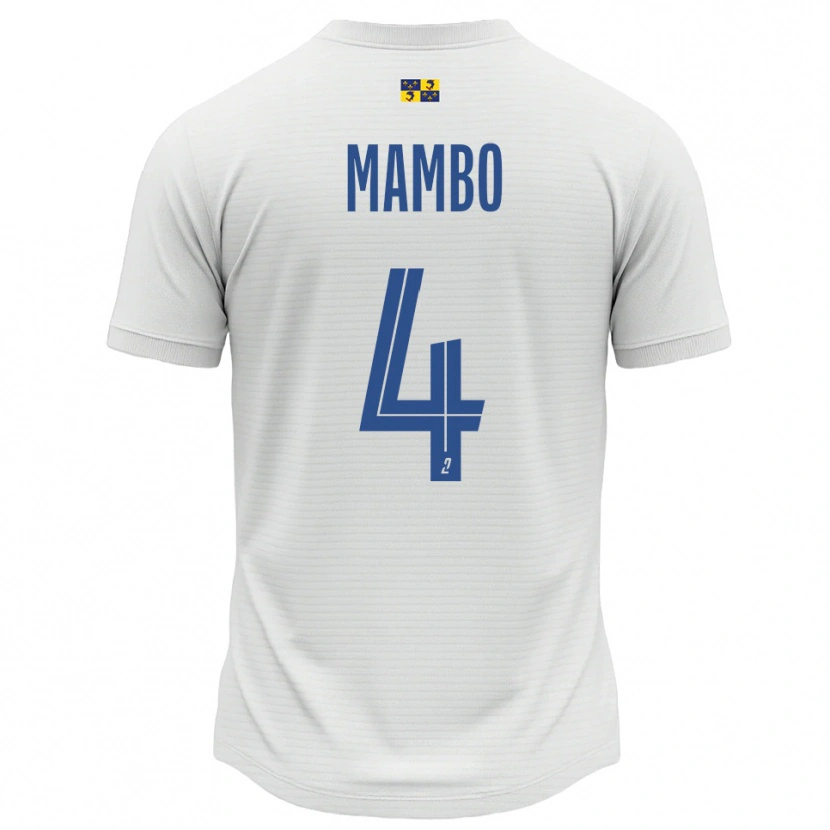 Danxen Bambino Maglia Stone Mambo #4 Bianco Blu Kit Gara Away 2025/26 Maglietta