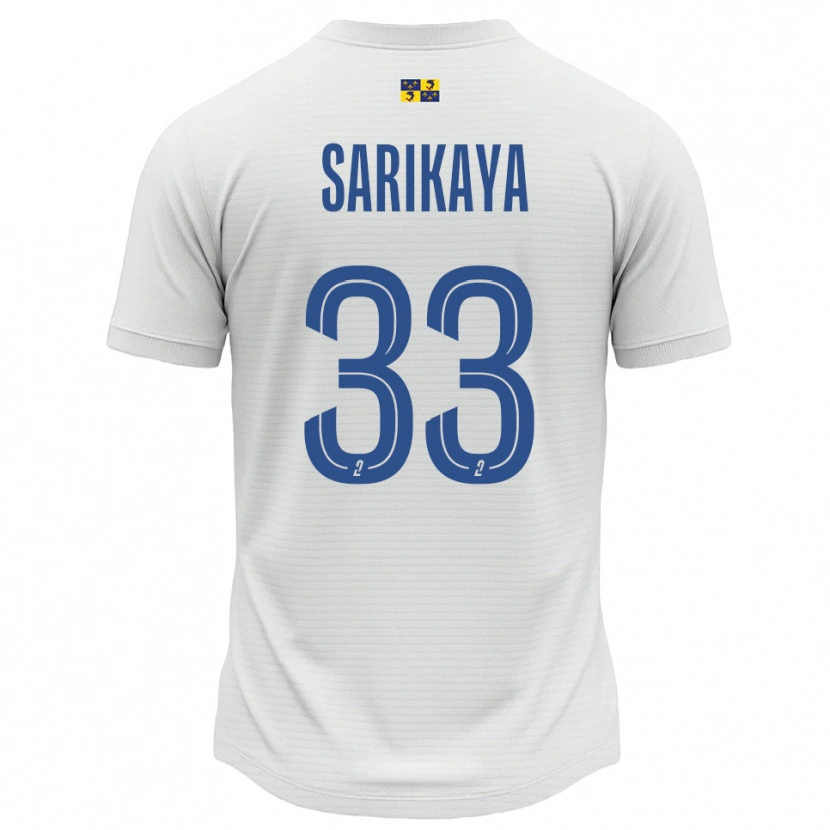 Danxen Bambino Maglia Efe Sarıkaya #33 Bianco Blu Kit Gara Away 2025/26 Maglietta
