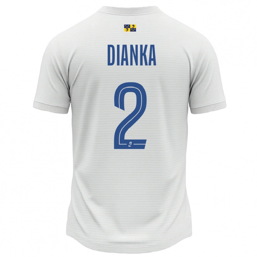 Danxen Bambino Maglia Djibril Dianka #2 Bianco Blu Kit Gara Away 2025/26 Maglietta