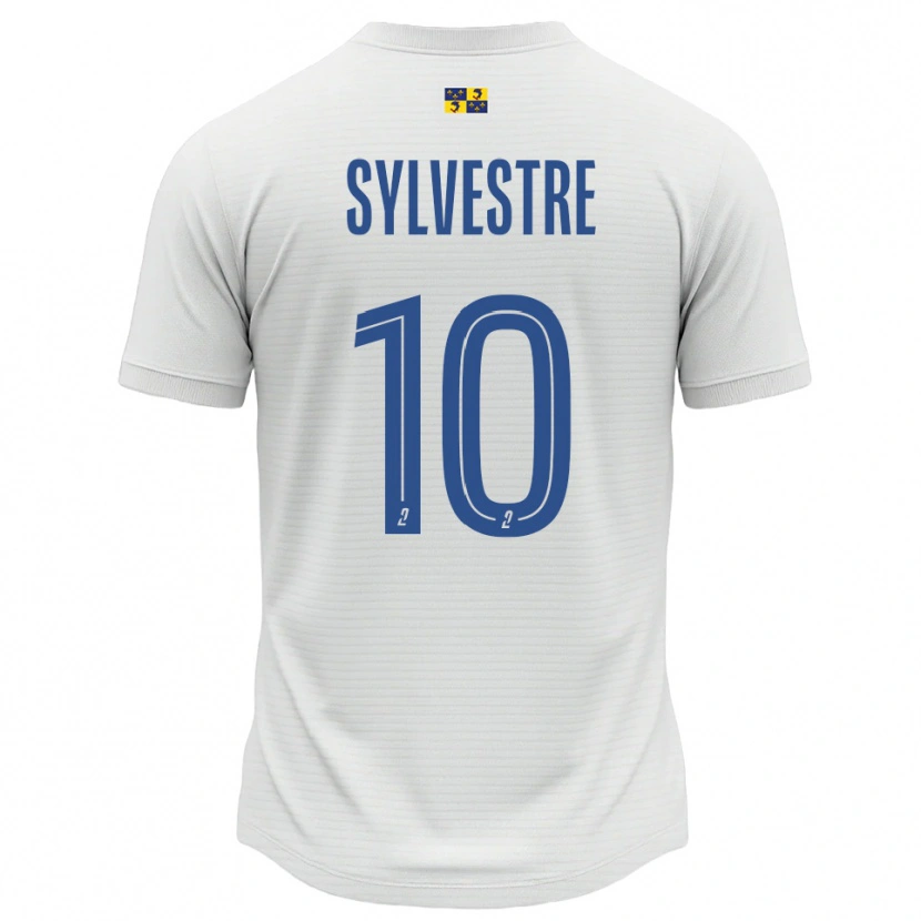 Danxen Bambino Maglia Eddy Sylvestre #10 Bianco Blu Kit Gara Away 2025/26 Maglietta