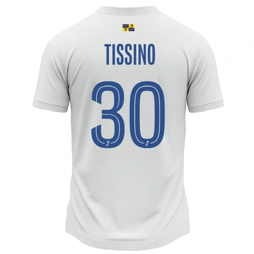 Danxen Bambino Maglia Julie Tissino #30 Bianco Blu Kit Gara Away 2025/26 Maglietta