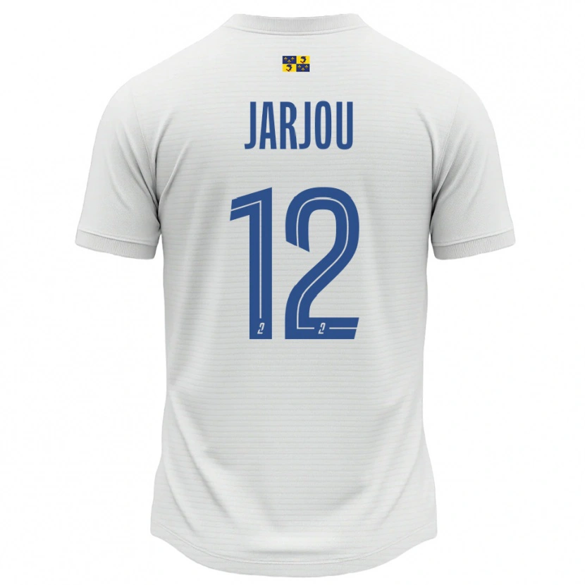 Danxen Bambino Maglia Lamine Jarjou #12 Bianco Blu Kit Gara Away 2025/26 Maglietta