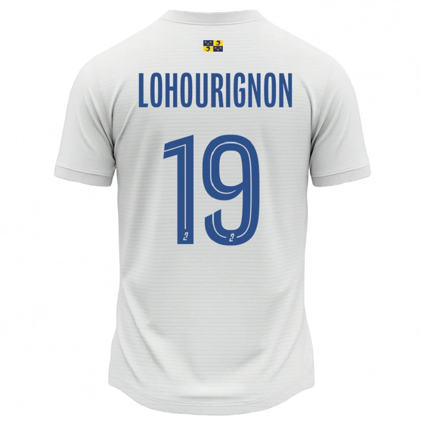 Danxen Bambino Maglia Ndeye Lohourignon #19 Bianco Blu Kit Gara Away 2025/26 Maglietta