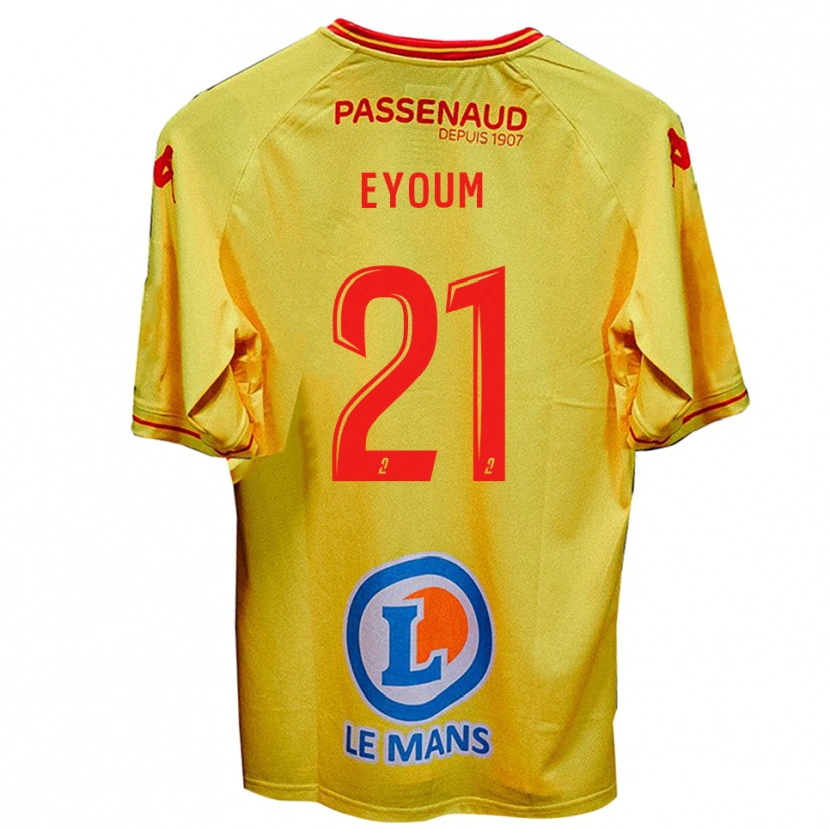 Danxen Bambino Maglia Théo Eyoum #21 Giallo Kit Gara Away 2025/26 Maglietta