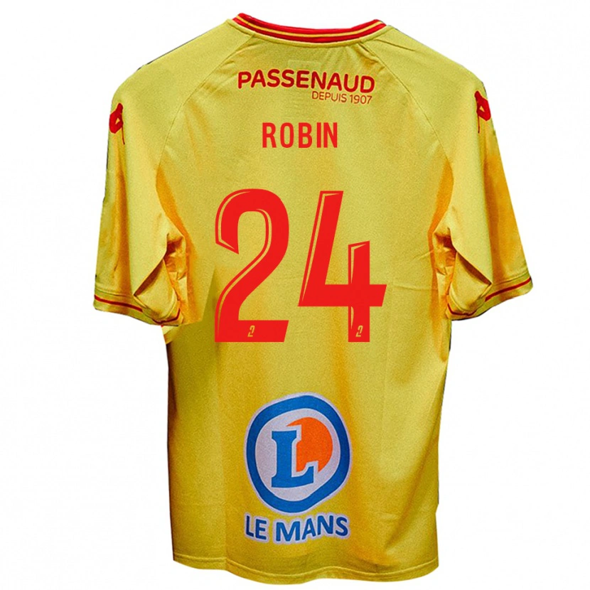Danxen Bambino Maglia Milan Robin #24 Giallo Kit Gara Away 2025/26 Maglietta