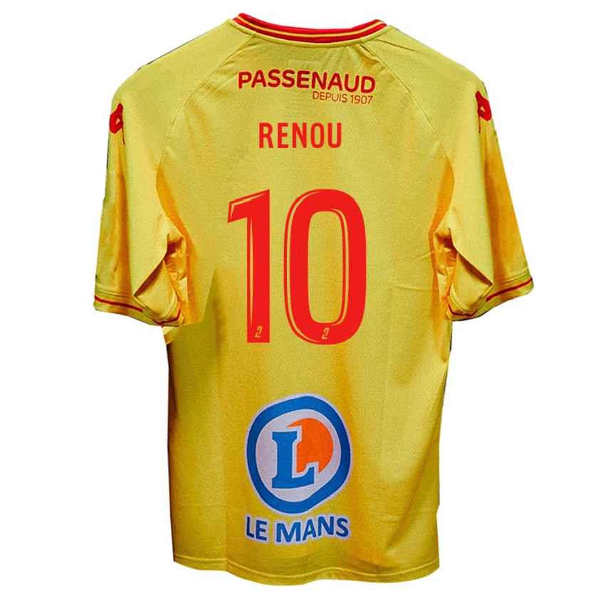 Danxen Bambino Maglia Baptiste Renou #10 Giallo Kit Gara Away 2025/26 Maglietta