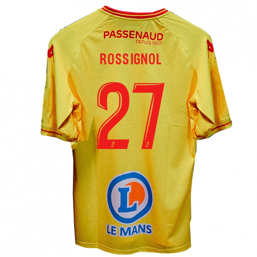 Danxen Bambino Maglia Martin Rossignol #27 Giallo Kit Gara Away 2025/26 Maglietta