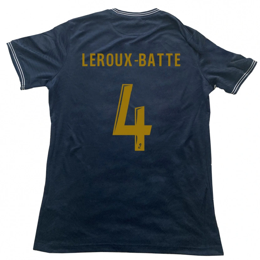 Danxen Bambino Maglia Romain Leroux-Batte #4 Blu Marino Oro Kit Gara Away 2025/26 Maglietta