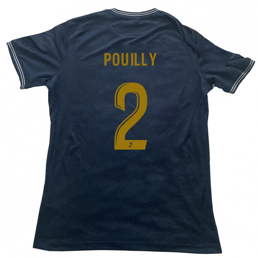 Danxen Bambino Maglia Tom Pouilly #2 Blu Marino Oro Kit Gara Away 2025/26 Maglietta