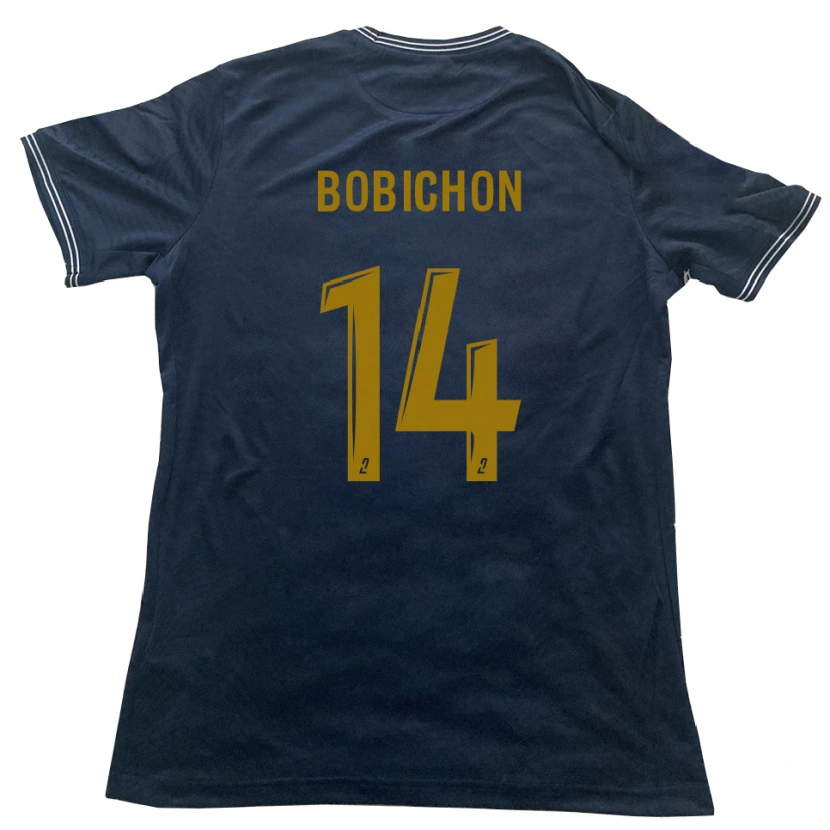 Danxen Bambino Maglia Antonin Bobichon #14 Blu Marino Oro Kit Gara Away 2025/26 Maglietta