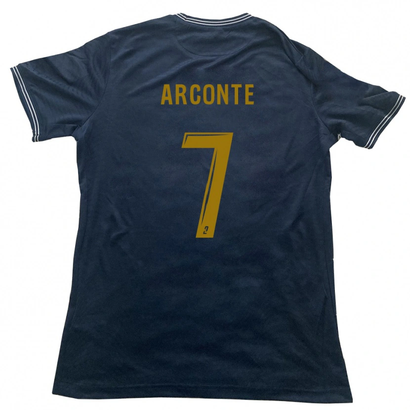 Danxen Bambino Maglia Taïryk Arconte #7 Blu Marino Oro Kit Gara Away 2025/26 Maglietta