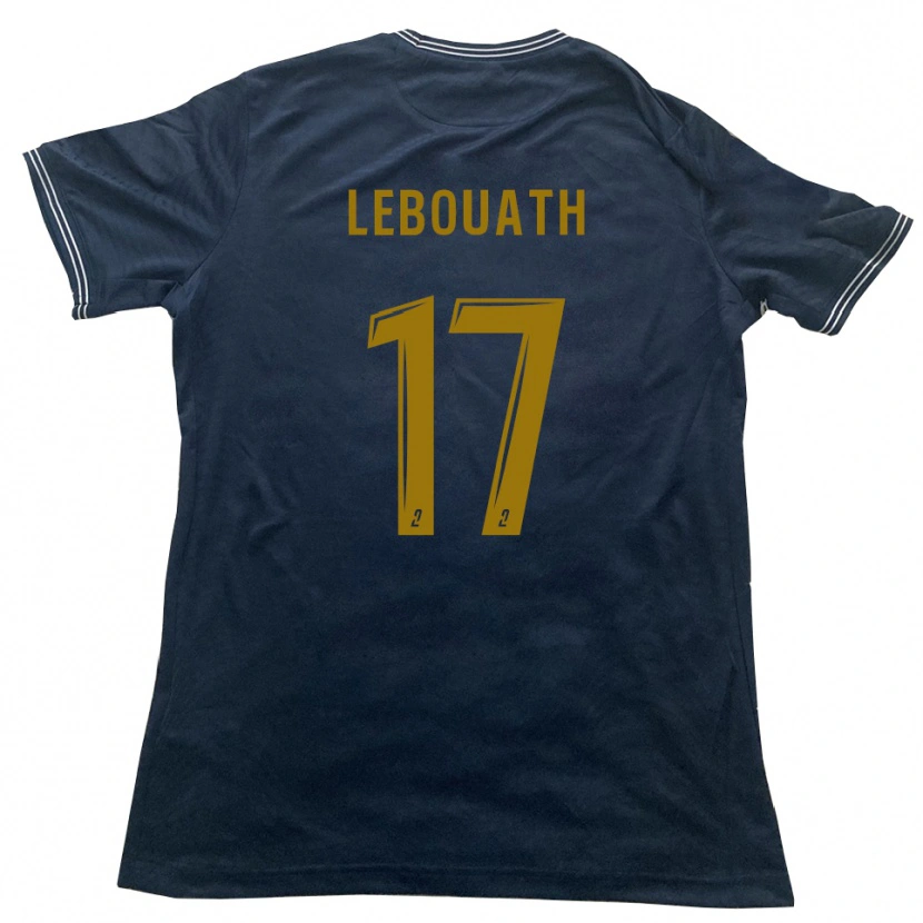 Danxen Bambino Maglia Salif Lebouath #17 Blu Marino Oro Kit Gara Away 2025/26 Maglietta