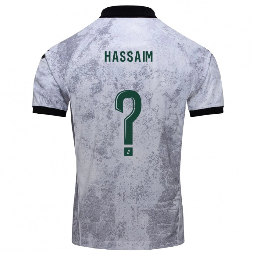 Danxen Bambino Maglia Melwane Hassaim #0 Bianco Nero Kit Gara Away 2025/26 Maglietta