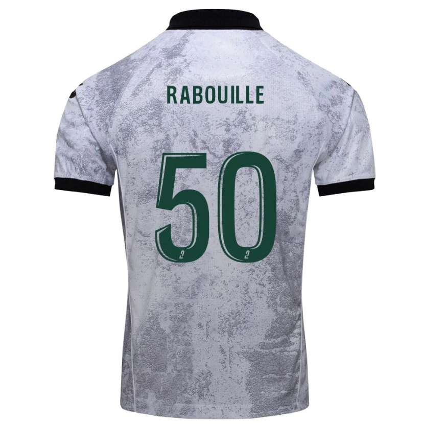 Danxen Bambino Maglia Valentin Rabouille #50 Bianco Nero Kit Gara Away 2025/26 Maglietta