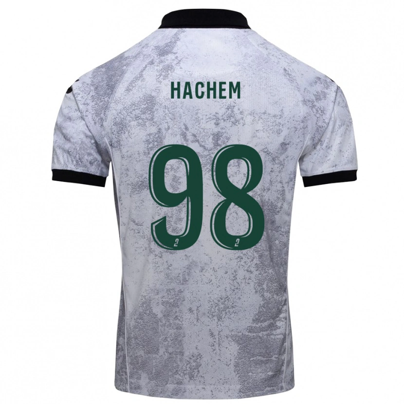 Danxen Bambino Maglia Ryad Hachem #98 Bianco Nero Kit Gara Away 2025/26 Maglietta