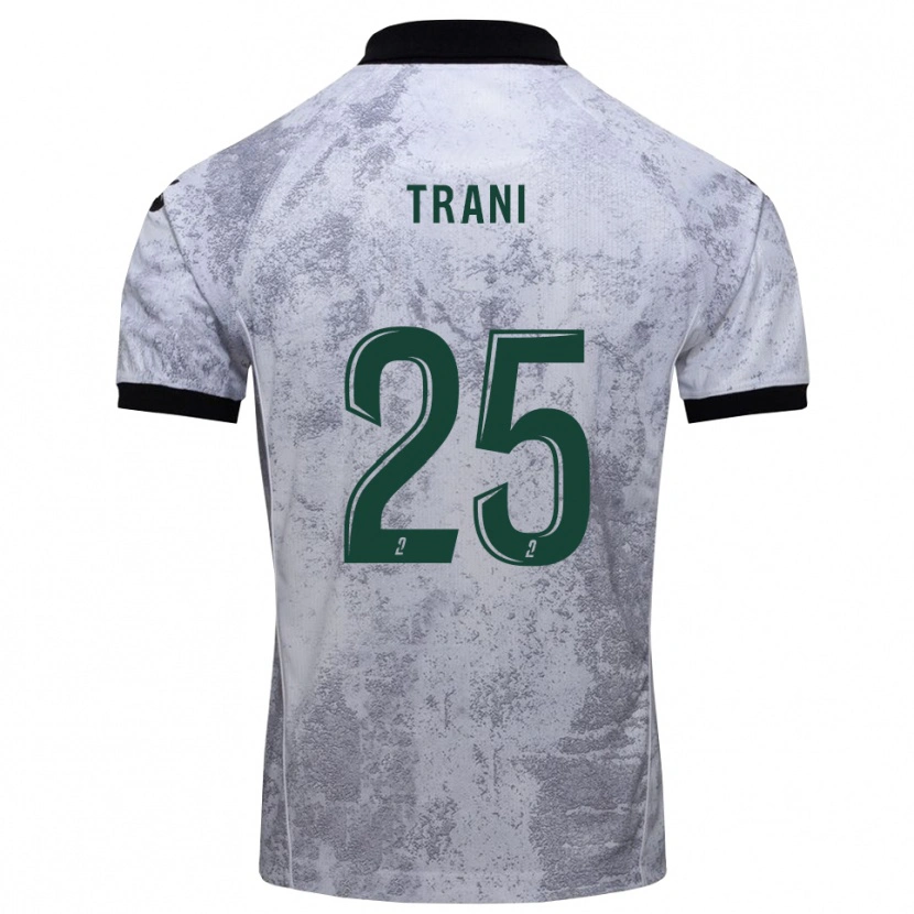 Danxen Bambino Maglia Guillaume Trani #25 Bianco Nero Kit Gara Away 2025/26 Maglietta