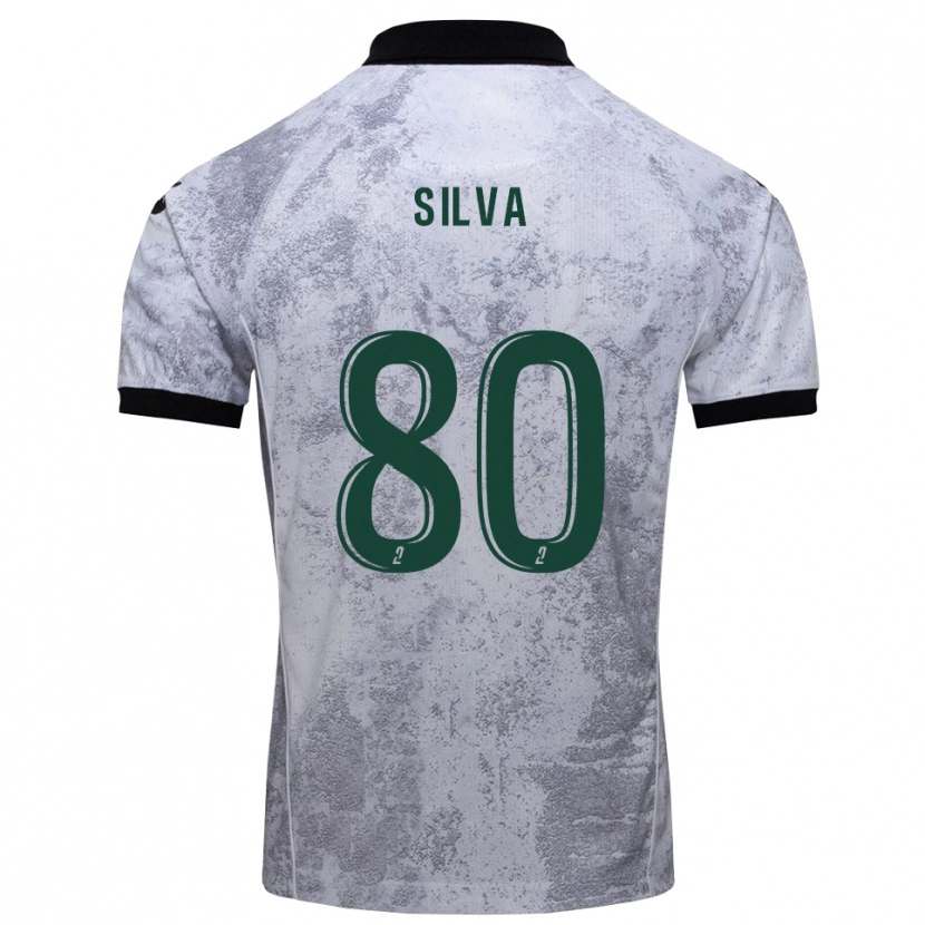 Danxen Bambino Maglia Brian Silva #80 Bianco Nero Kit Gara Away 2025/26 Maglietta