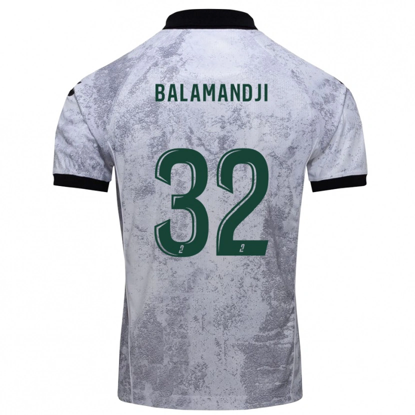 Danxen Bambino Maglia Kossingou Balamandji #32 Bianco Nero Kit Gara Away 2025/26 Maglietta