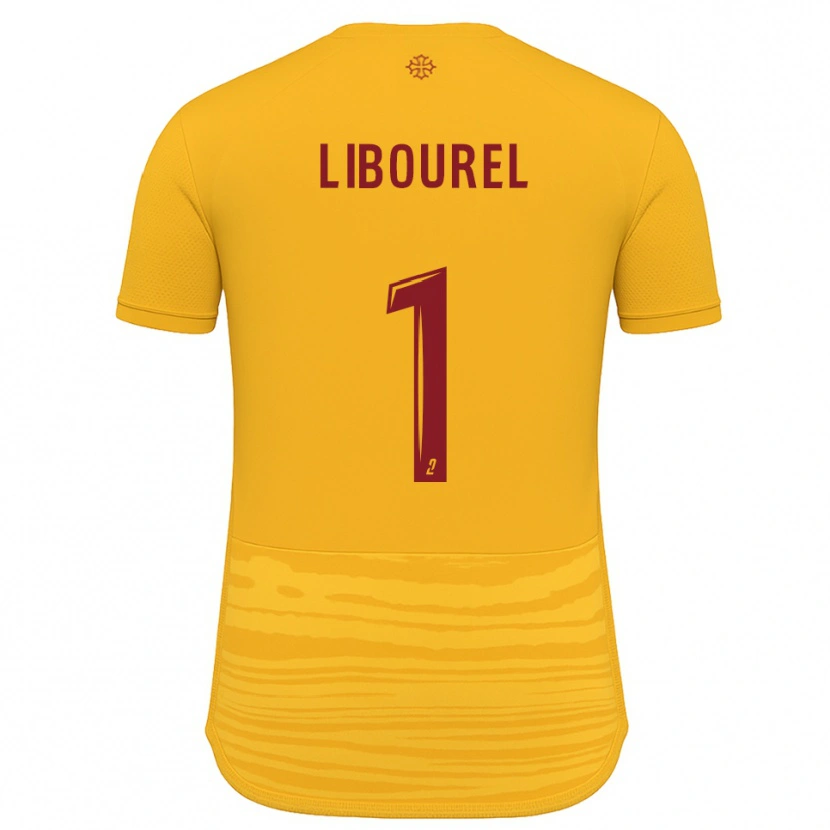 Danxen Bambino Maglia Laurie Libourel #1 Arancione Bordeaux Kit Gara Away 2025/26 Maglietta