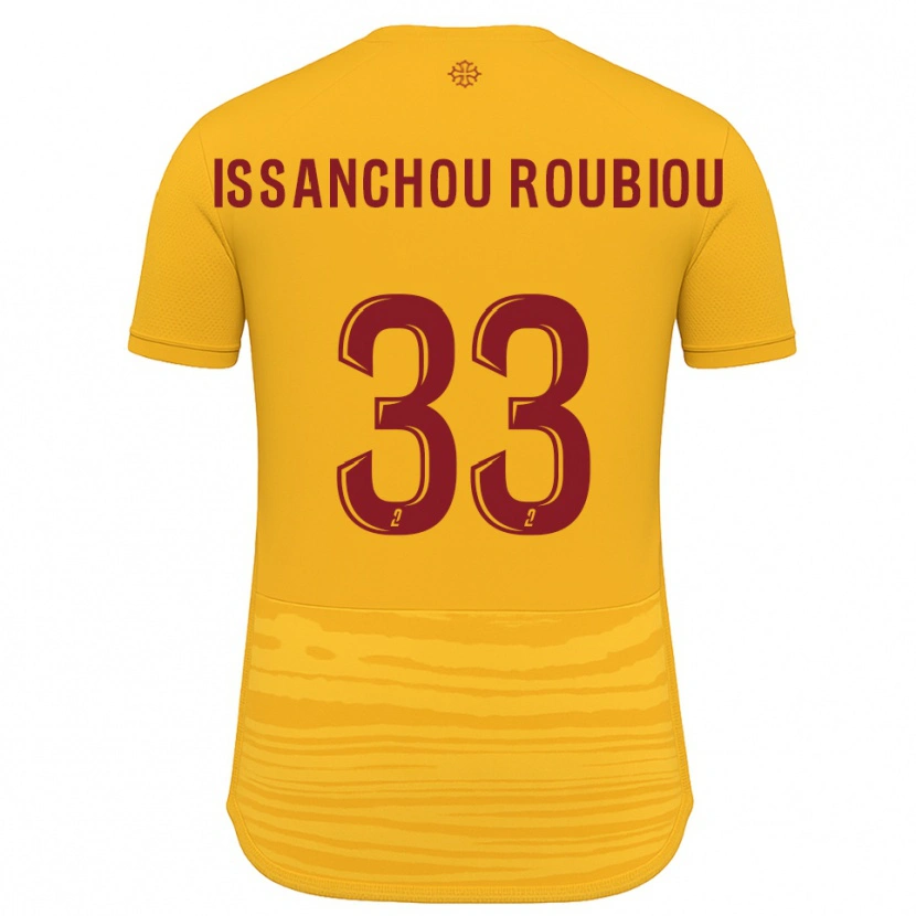 Danxen Bambino Maglia Corentin Issanchou Roubiou #33 Arancione Bordeaux Kit Gara Away 2025/26 Maglietta