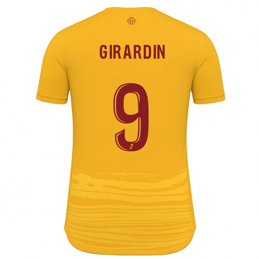 Danxen Bambino Maglia Isaiah Girardin #9 Arancione Bordeaux Kit Gara Away 2025/26 Maglietta