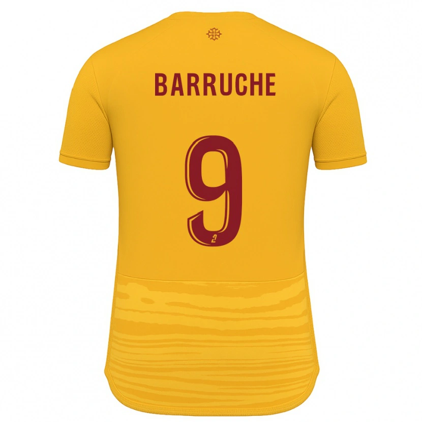Danxen Bambino Maglia Théo Barruche #9 Arancione Bordeaux Kit Gara Away 2025/26 Maglietta