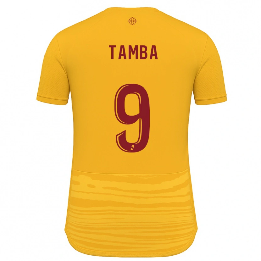 Danxen Bambino Maglia Adama Tamba #9 Arancione Bordeaux Kit Gara Away 2025/26 Maglietta
