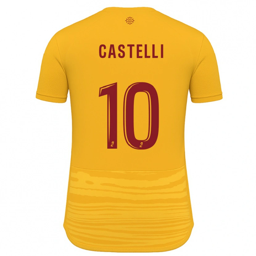 Danxen Bambino Maglia Fabio Castelli #10 Arancione Bordeaux Kit Gara Away 2025/26 Maglietta