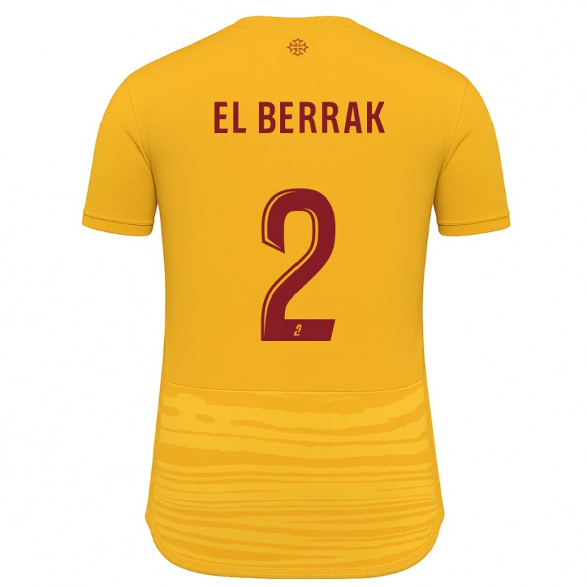 Danxen Bambino Maglia Nael El Berrak #2 Arancione Bordeaux Kit Gara Away 2025/26 Maglietta