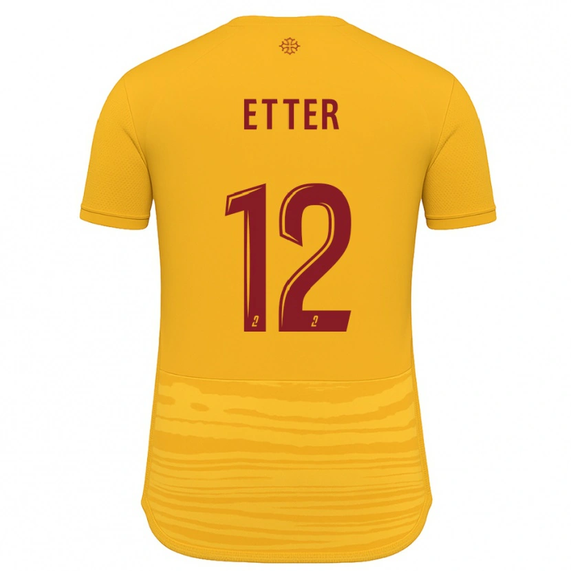 Danxen Bambino Maglia Nans Etter #12 Arancione Bordeaux Kit Gara Away 2025/26 Maglietta
