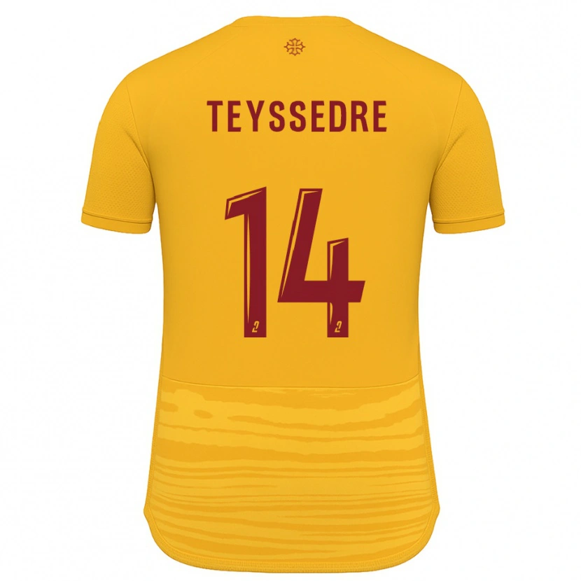 Danxen Bambino Maglia Maexan Teyssedre #14 Arancione Bordeaux Kit Gara Away 2025/26 Maglietta