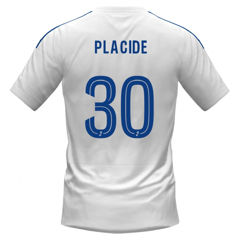 Danxen Bambino Maglia Johny Placide #30 Bianco Blu Kit Gara Away 2025/26 Maglietta