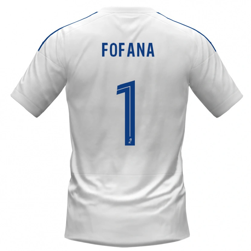 Danxen Bambino Maglia Cheik Fofana #1 Bianco Blu Kit Gara Away 2025/26 Maglietta