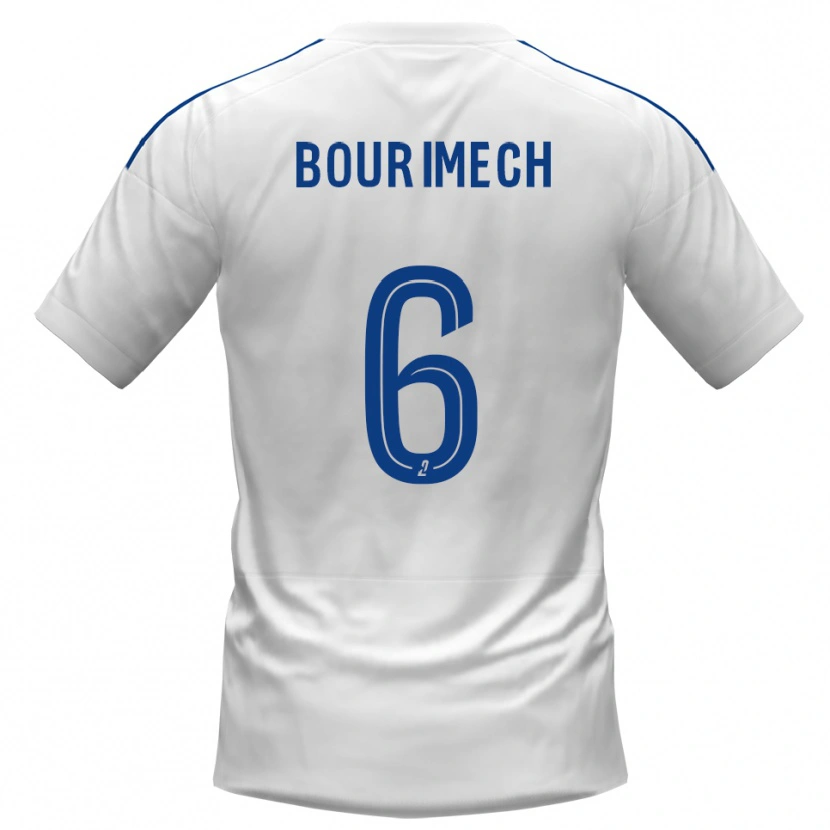 Danxen Bambino Maglia Ilyes Bourimech #6 Bianco Blu Kit Gara Away 2025/26 Maglietta