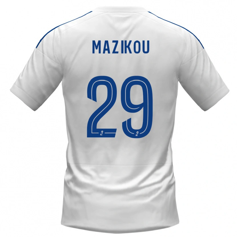 Danxen Bambino Maglia Steevy Mazikou #29 Bianco Blu Kit Gara Away 2025/26 Maglietta