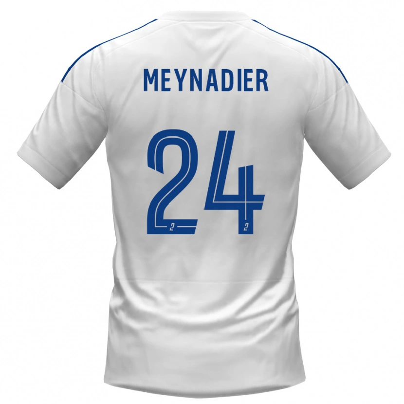 Danxen Bambino Maglia Tom Meynadier #24 Bianco Blu Kit Gara Away 2025/26 Maglietta
