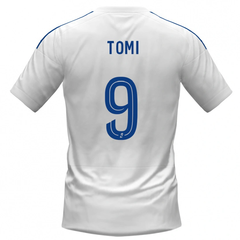 Danxen Bambino Maglia Félix Tomi #9 Bianco Blu Kit Gara Away 2025/26 Maglietta