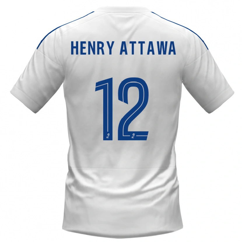 Danxen Bambino Maglia Yoel Henry Attawa #12 Bianco Blu Kit Gara Away 2025/26 Maglietta