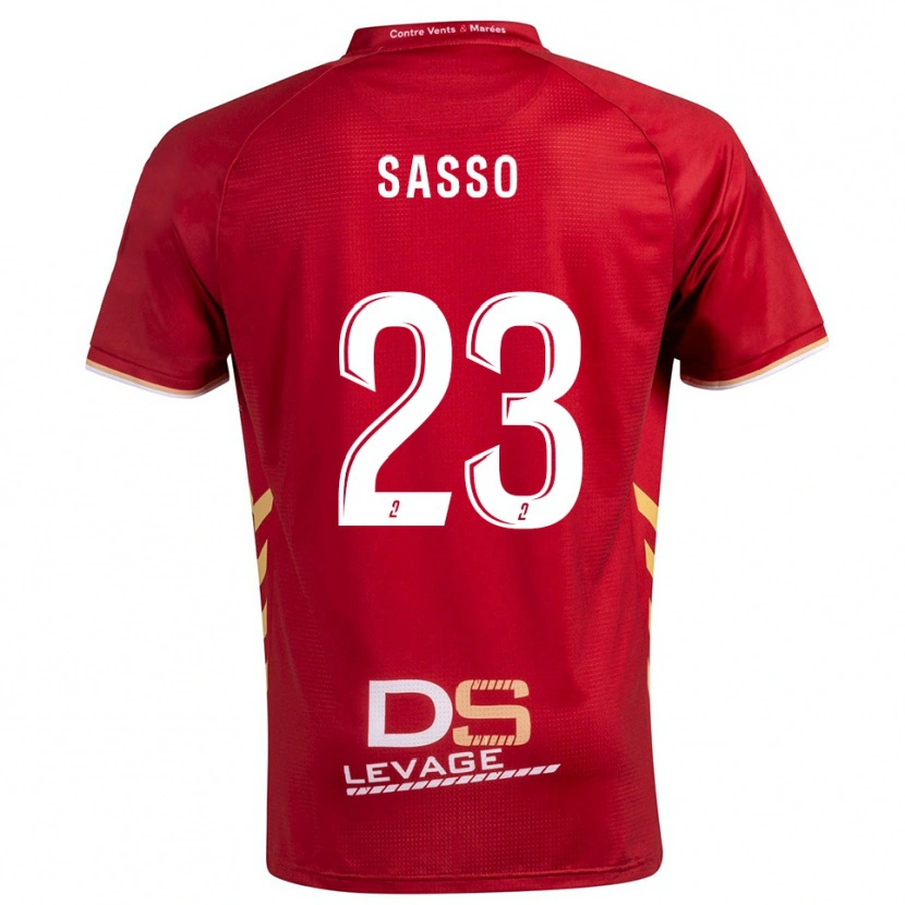 Danxen Bambino Maglia Vincent Sasso #23 Bordeaux Oro Kit Gara Away 2025/26 Maglietta