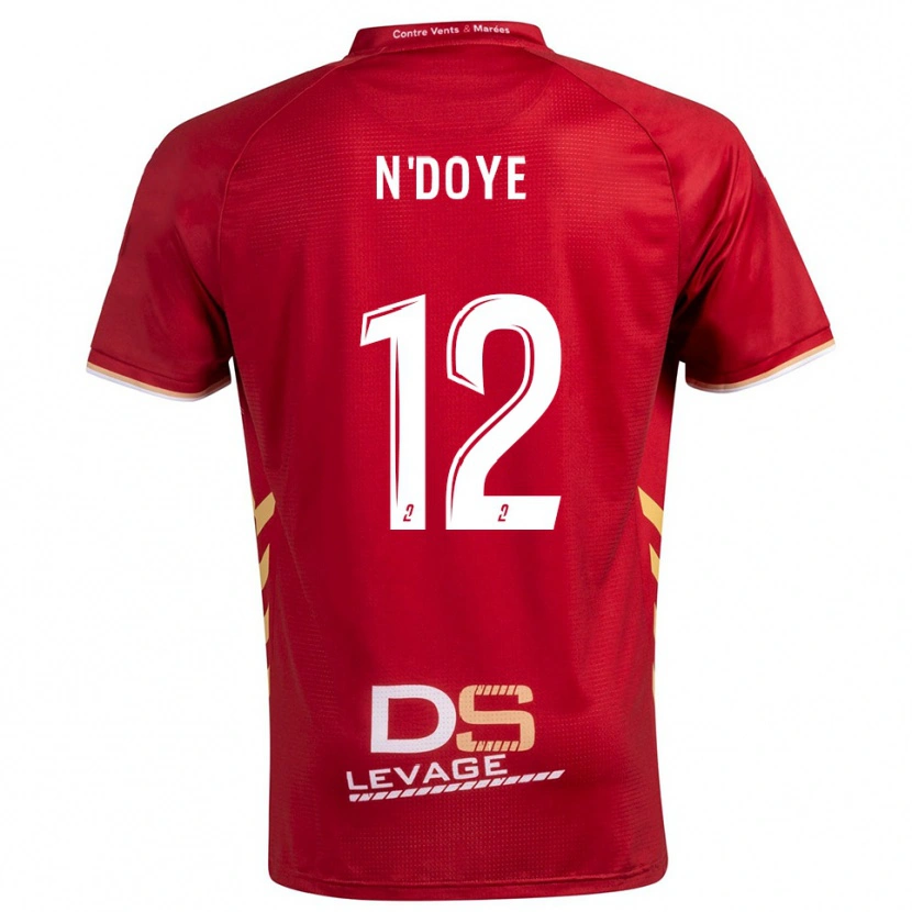Danxen Bambino Maglia Assane N'doye #12 Bordeaux Oro Kit Gara Away 2025/26 Maglietta